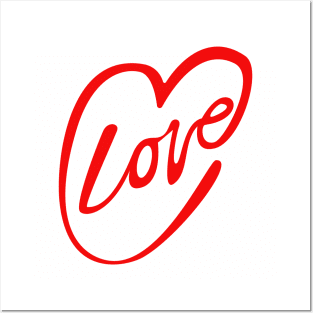 Valentine Love Heart Doodle Posters and Art